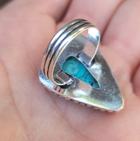 🩵Crysocolla Malachite Gemstone Ring Sterling Silver 925 Stamped - Picture 5 of 5